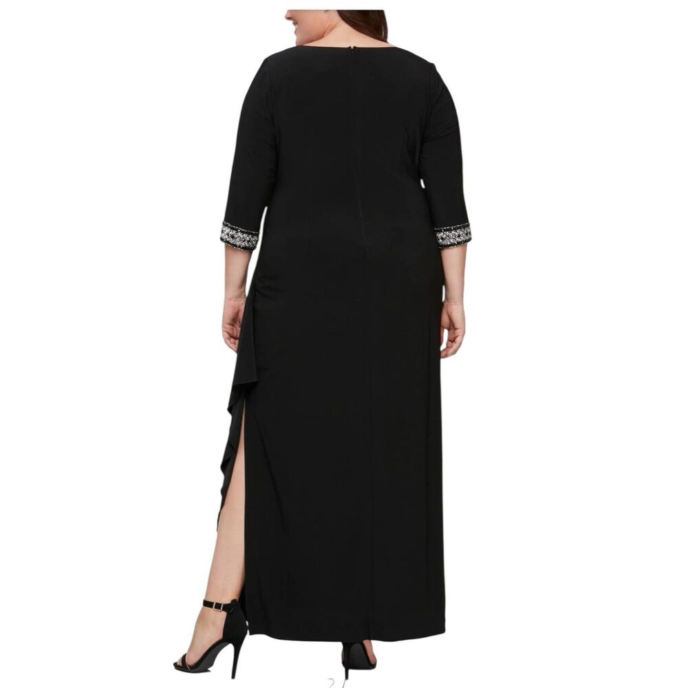 Alex Evenings Plus 20W Black Keyhole‎ Embellished A-Line Gown NWT Formal Dress - Picture 11 of 13